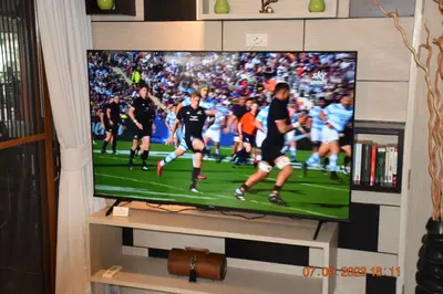 a tv screen with a soccer game on it at KALIM RESIDENCE UNIT 133 VUE MER in Patong Beach