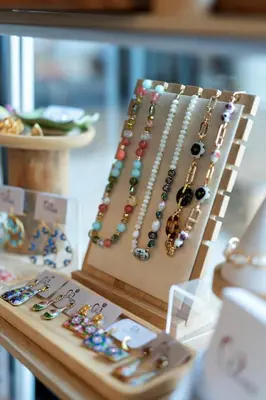 a display of bracelets and other jewellery in a store at Patong Signature Boutique Hotel in Patong Beach