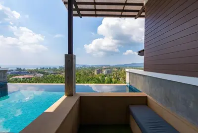 a view of a swimming pool from a house at Aonang Suite Pool Villa in Ao Nang Beach