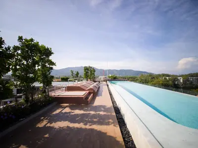 a large swimming pool on top of a building at Skypark Laguna Rooftop Pool Apartment near Bang Tao Beach in Bang Tao Beach