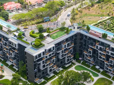an overhead view of a building in a city at Skypark Laguna Rooftop Pool Apartment near Bang Tao Beach in Bang Tao Beach