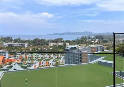 a view of a tennis court from a building at Luxury sea view apartment at Mida Grande Surin in Surin Beach