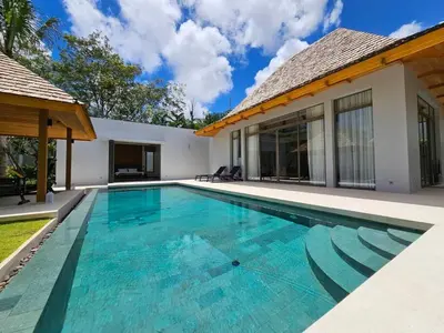 a swimming pool in the backyard of a villa at Private pool villa 3 Bed, 3 Bath near airport in Phuket Town