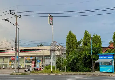 a gas station on the side of a street at Secret Place in Panwa Beach