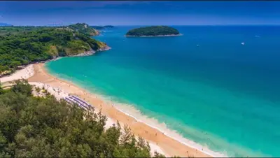 an aerial view of a beach in the ocean at Villa Brianna Luxuria 2 - Rawai in Phuket Town