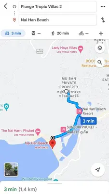 a screenshot of a map of a wine tasting event at Private Pool Villa Nai Harn Beach in Rawai Beach
