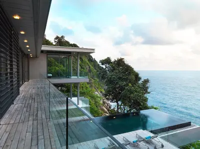 a house with a view of the ocean at Villa Amanzi Kamala by Elite Havens in Kamala Beach