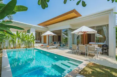 an image of a swimming pool in a villa at 3-Bedroom Pool Villa in Trichada Sky at Bangtao in Bang Tao Beach