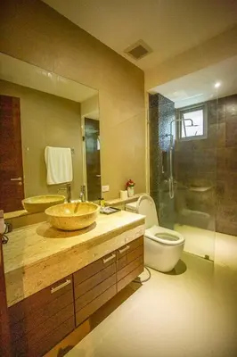 a bathroom with a sink and a toilet and a shower at Phuket Boutique Pool Villa-81 in Rawai Beach