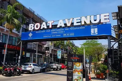 a sign for a boat avenue on a city street at Lovely apartment in Bang Tao - Zcape X2 Condo in Phuket Town
