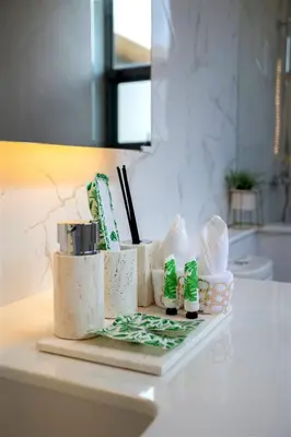 a counter with a counter top with green shoes on it at Villa Mimosa 3, Luxury 4Bedroom Private Pool-Rawai in Kata Beach