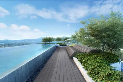 a walkway next to a body of water at \u666e\u5409\u5c9bLaguna\u6d77\u6ee9\u8c6a\u534e\u5929\u9645\u6cf3\u6c60\u516c\u5bd3\uff0c\u5962\u534e\u4f53\u9a8c\u4e0e\u4f11\u95f2\u4e4b\u9009 in Phuket Town