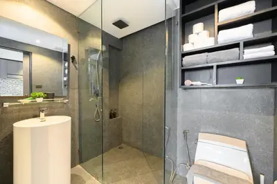 a bathroom with a shower and a toilet and a sink at City Gate Kamala B607 by Phuket Sabay Rent in Kamala Beach