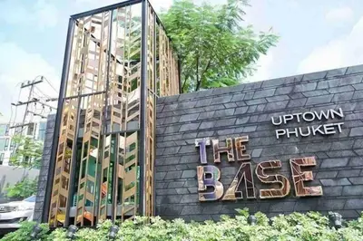 a building with a sign that reads the base at Luxury condo in phuket shopping center in Phuket Town