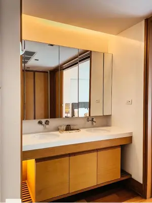 a bathroom with a sink and a mirror at Pearl of Naithon 3 bedrooms in Nai Thon Beach