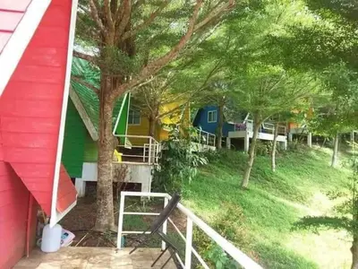a view of a house with trees and a porch at Mountain View Resort and Phupha Srirung Resort in Phuket Town