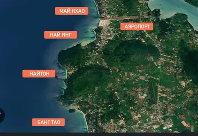 a map of the island of akaroa and the ocean at Pearl of naithon two 2 bedrooms in Nai Thon Beach