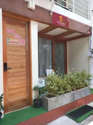 a front door of a house with a room for rent sign at Bonanza Patong Beach1 100m to Beach Moon Room in Patong Beach
