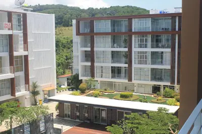 an aerial view of an apartment building at Enjoy Krabi and Relax in Klong Muang Beach