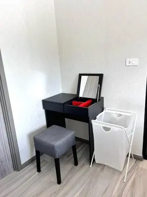 a black desk with a chair and a stool at A3 Руб ВАТСАП669З582I976 in Phuket Town