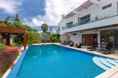 an image of a swimming pool in a villa at Villa White Skies in Khok Kloi
