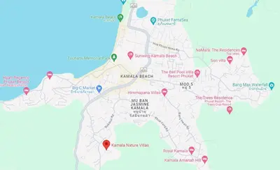 a map of where to stay in milwaukee at Kamala townhome with sea view terrace & pool in Kamala Beach