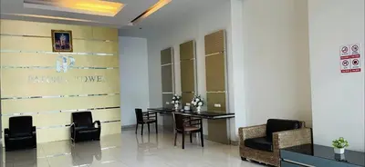 a dining room with a table and chairs at Patong tower 2bedroom 2 bathrooms, corner view in Patong Beach