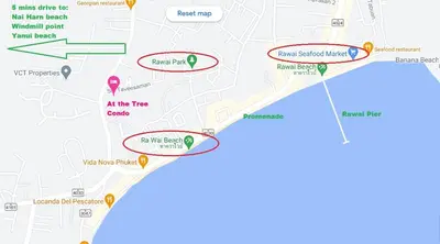 a map showing the locations of the fires in the area at Peaceful Rawai studio with washer by Lofty in Rawai Beach