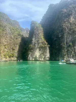 a view of the water in a river with mountains at Hack Patong Beach Hotel in Patong Beach
