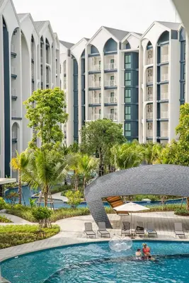 a rendering of the pool at the resort at Title Halo Tenderness Naiyang Pool View Gym in Nai Yang Beach