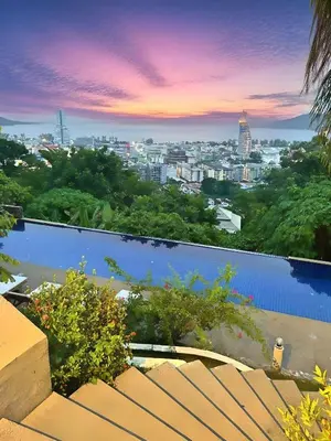 a view of a city from the roof of a house at Villa Moon Talay View in Patong Beach