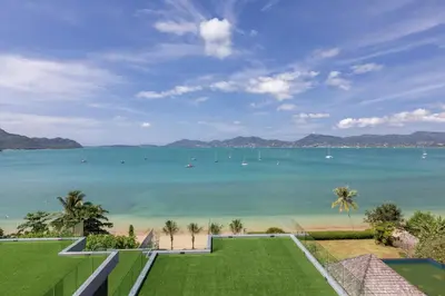 a view of the ocean from a resort at X10 Seaview Suites at Panwa Beach in Panwa Beach