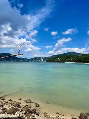 a view of the water on a beach at Tri Trang Beachfront Apartments with Stunning Views in Patong Beach
