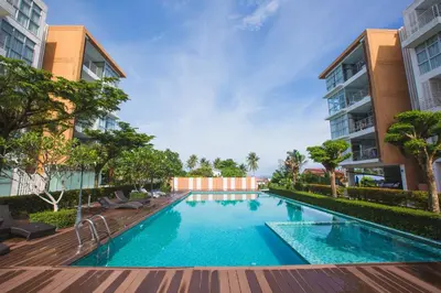 an image of a swimming pool in a building at At Seacondo-1 Bedroom-A07 in Haad Klong Son