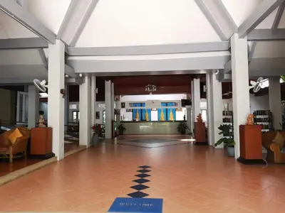 a large lobby with a tile floor and a building at Successive BeachFront ,Krabi in Ban Khlong Haeng