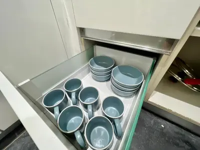 a bunch of utensils in a drawer in a refrigerator at 2 BR Modern Pool Villa Chalong in Ban Suan