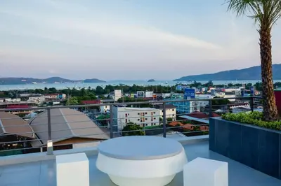a balcony with a toilet on top of a building at Garden View Apartment 1BR - NV-103 in Chalong