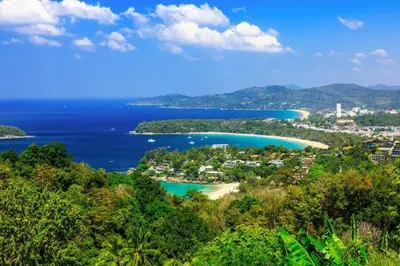 an aerial view of the islands in the ocean at OYO 232 Patong City Hometel in Patong Beach