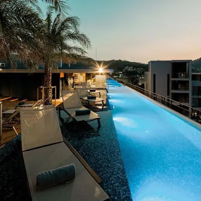 a large swimming pool on the roof of a building at AdWords Mountain View CityGate Kamala in Phuket Town