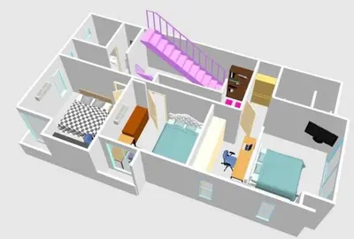 an isometric view of a house at Bang Tao Town House 1km Surin Beach V135 in Thalang