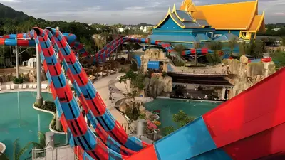 an aerial view of the water park at disneyland at XX GO INN Patong Beach หาดป่าตอง in Patong Beach