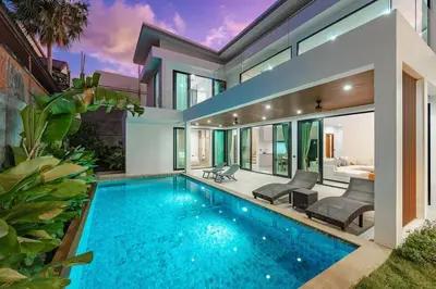 an image of a swimming pool in a house at Peaceful Paradise in Saiyuan Villa V147 in Rawai Beach