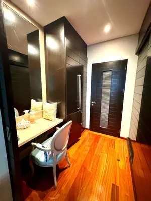 a bathroom with a desk and a chair and a mirror at Sea view Villa on Rawai beach in Ban Saiyuan (1)