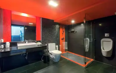 a bathroom with a toilet and a sink and a shower at 15 - Ocean View Oasis in Kalim Beach in Patong Beach
