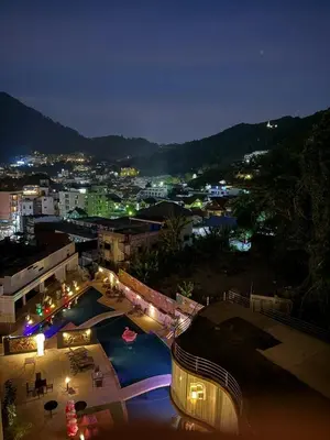 a view of a skate park at night at Large, Quiet Corner Condo in Patong Beach