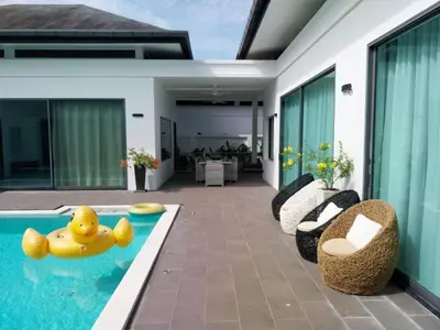 a pool with a rubber duck in the middle of a house at Villa Destiny AZ in Ban Saiyuan (1)
