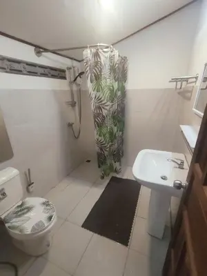 a bathroom with a toilet and a sink at Nui's Guesthouse in Ko Yao Noi