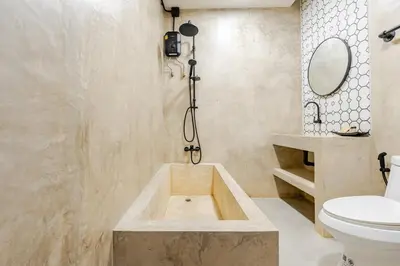 a bathroom with a sink and a toilet in it at Cactus Villa 2024 in Klong Muang Beach