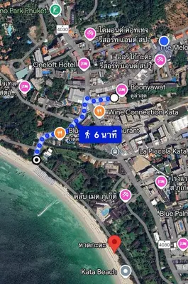 a map of a city with buildings and roads at Boonyawat Apartment in Kata Beach
