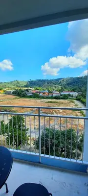a balcony with a view of a field at JU1 NEW Halo Nayang Руб ВАТСАП669З582I976 in Nai Yang Beach